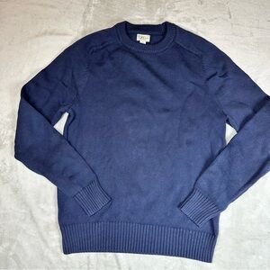 J. Crew Navy Cotton Knit Crew Neck Sweater Sz XS/S Preppy Collegiate Old Money